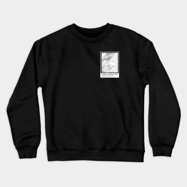 Yosemite National Park Polaroid Badge Crewneck Sweatshirt by CloudWalkerDesigns